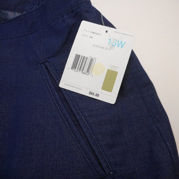 Liz Claiborne Women's size 16W Chambray Skirt Navy Blue Knee-Length NWT - Picture 8 of 10